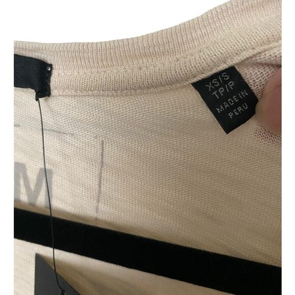 ATM Relaxed V-Neck Coastal Preppy Old Money Basic Women Shirt Coral Stone Powder - Picture 3 of 8